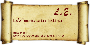 Löwenstein Edina névjegykártya